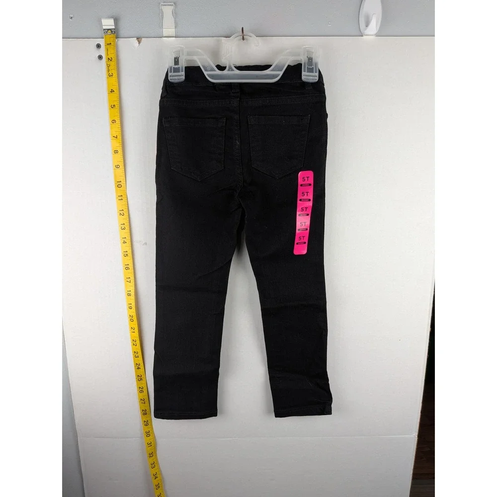 The Children's Place Girls Skinny Jeans Black Wash Adjustable Waist 5T 2084799